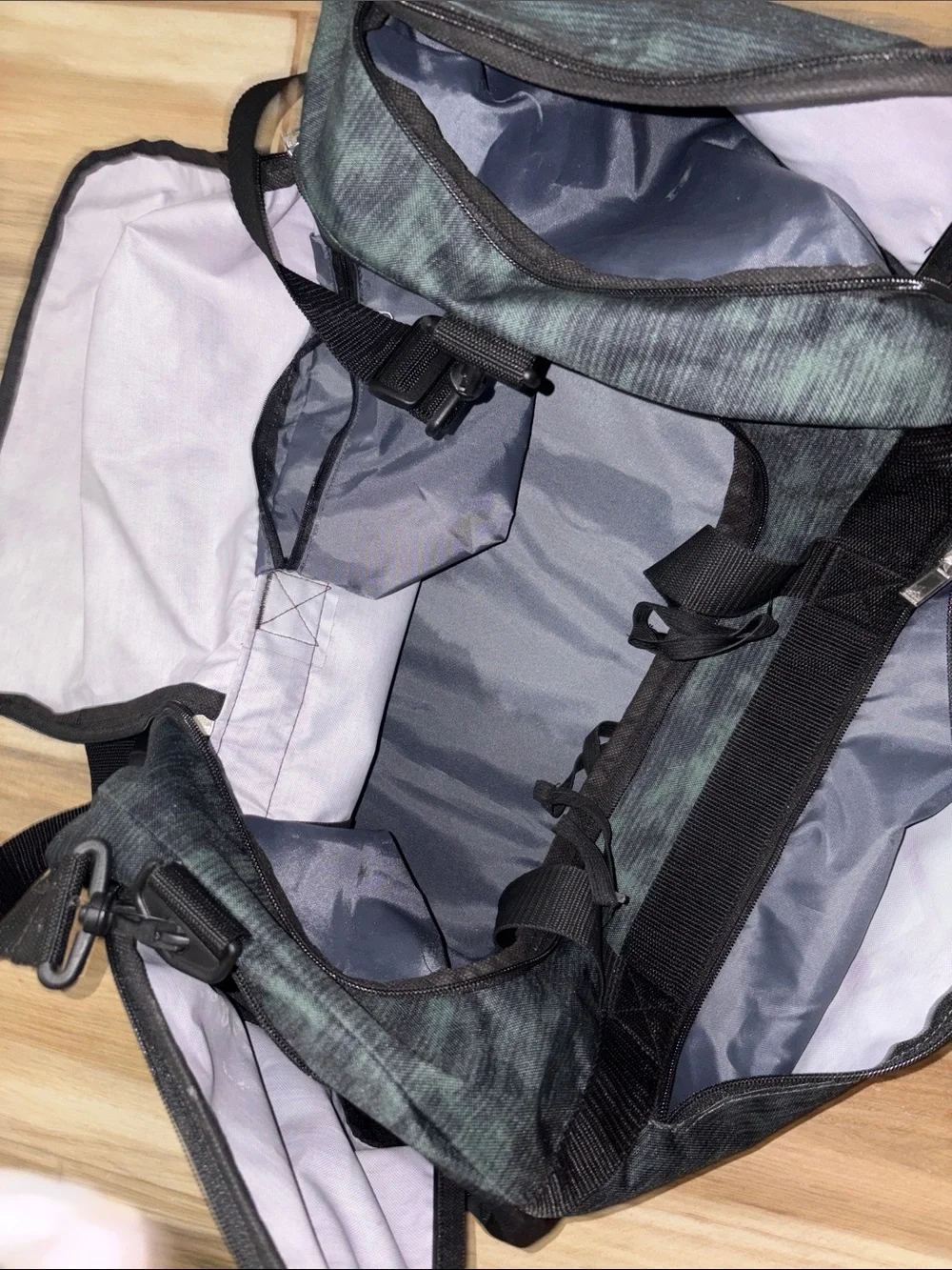 adidas Black & Dark Green Duffel with Yellow Logo